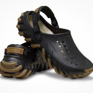 Unisex Black & Brown Echo Gum Clog